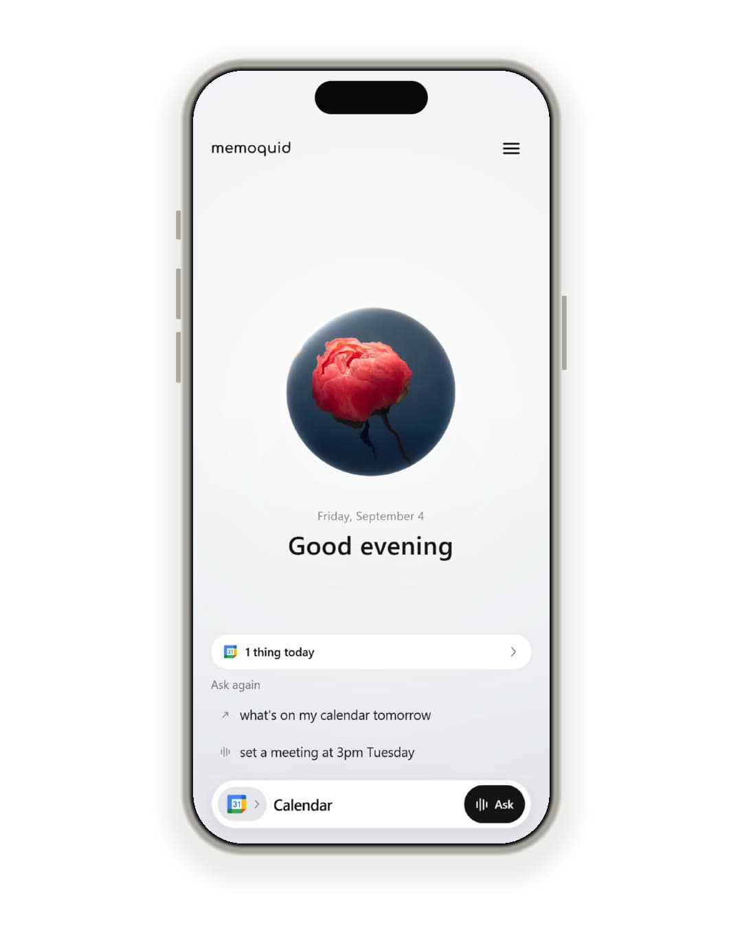 The home screen with the shelf of apps
